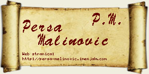 Persa Malinović vizit kartica